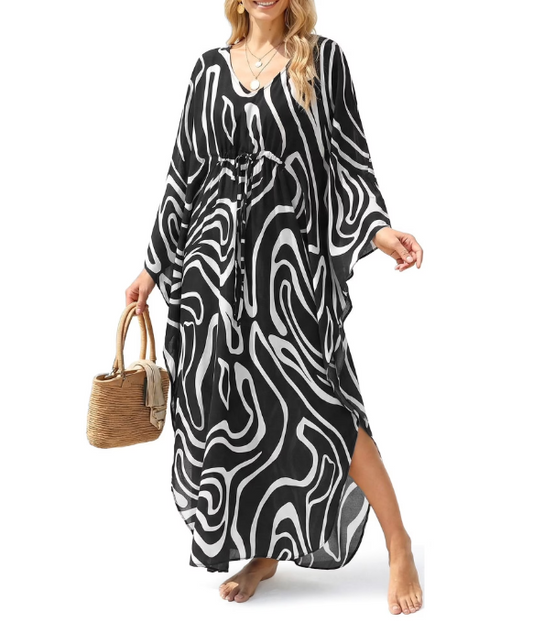 Justay Story Kaftan Dresses for Women Cover up One Size Swimsuit Beach Dresses