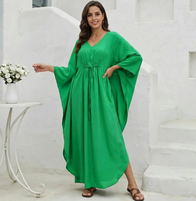Justay Story Kaftan Dresses for Women Cover up One Size Swimsuit Beach Dresses