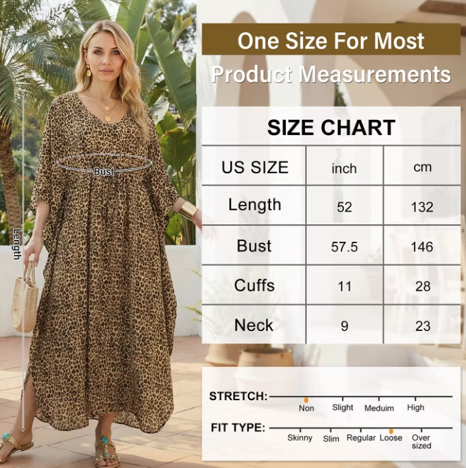 Justay Story Kaftan Dresses for Women Cover up One Size Swimsuit Beach Dresses
