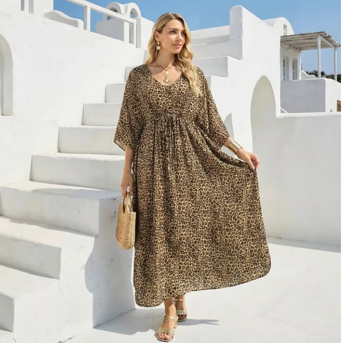Justay Story Kaftan Dresses for Women Cover up One Size Swimsuit Beach Dresses