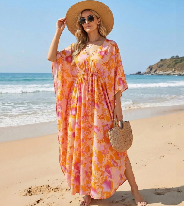 Justay Story Kaftan Dresses for Women Cover up One Size Swimsuit Beach Dresses