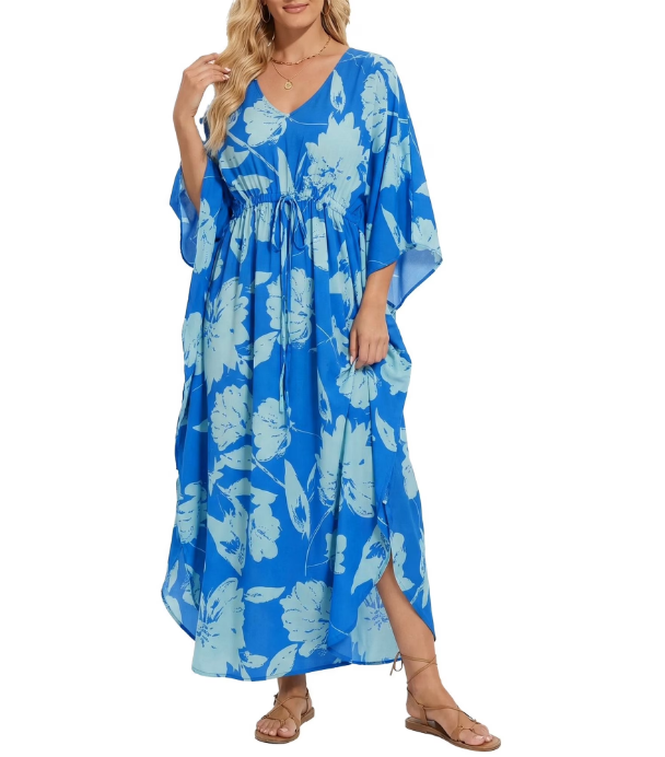 Justay Story Kaftan Dresses for Women Cover up One Size Swimsuit Beach Dresses