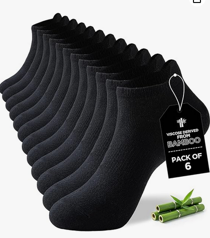 Justay Story 6 Pairs Bamboo Rayon Breathable Sports Low Cut Ankle Socks for Men