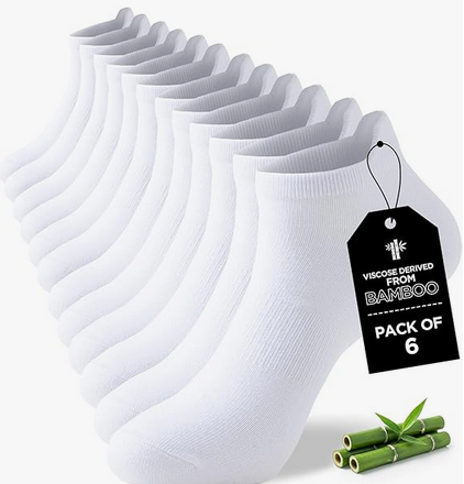 Justay Story 6 Pairs Bamboo Rayon Breathable Sports Low Cut Ankle Socks for Men