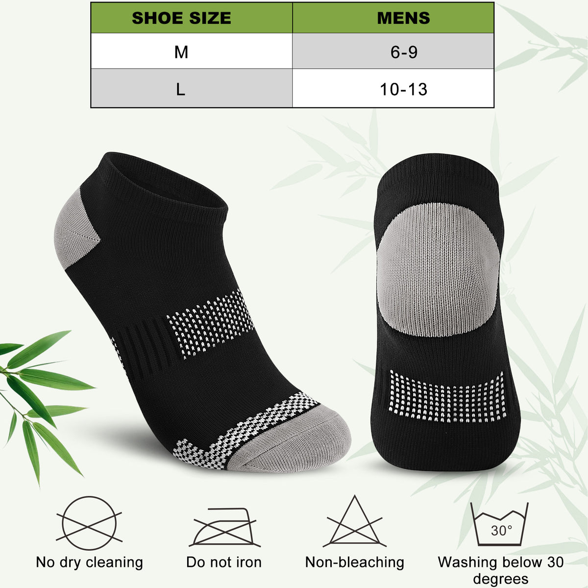 Justay Story 6 Pairs Bamboo Rayon Breathable Sports Low Cut Ankle Socks for Men