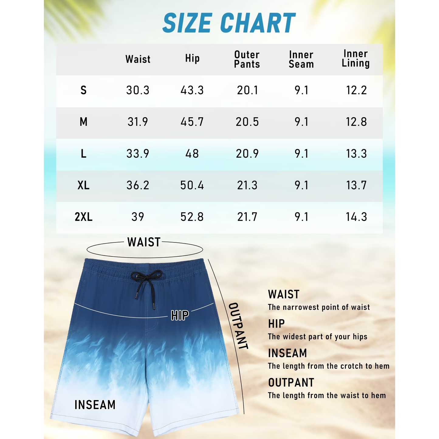 Justay Story Mens Swim Trunks 9" with 2 in 1 Compression Breathable Liner Zipper Pockets Quick Dry Swim Bathing Suit Summer Beach Shorts, Size S-2XL