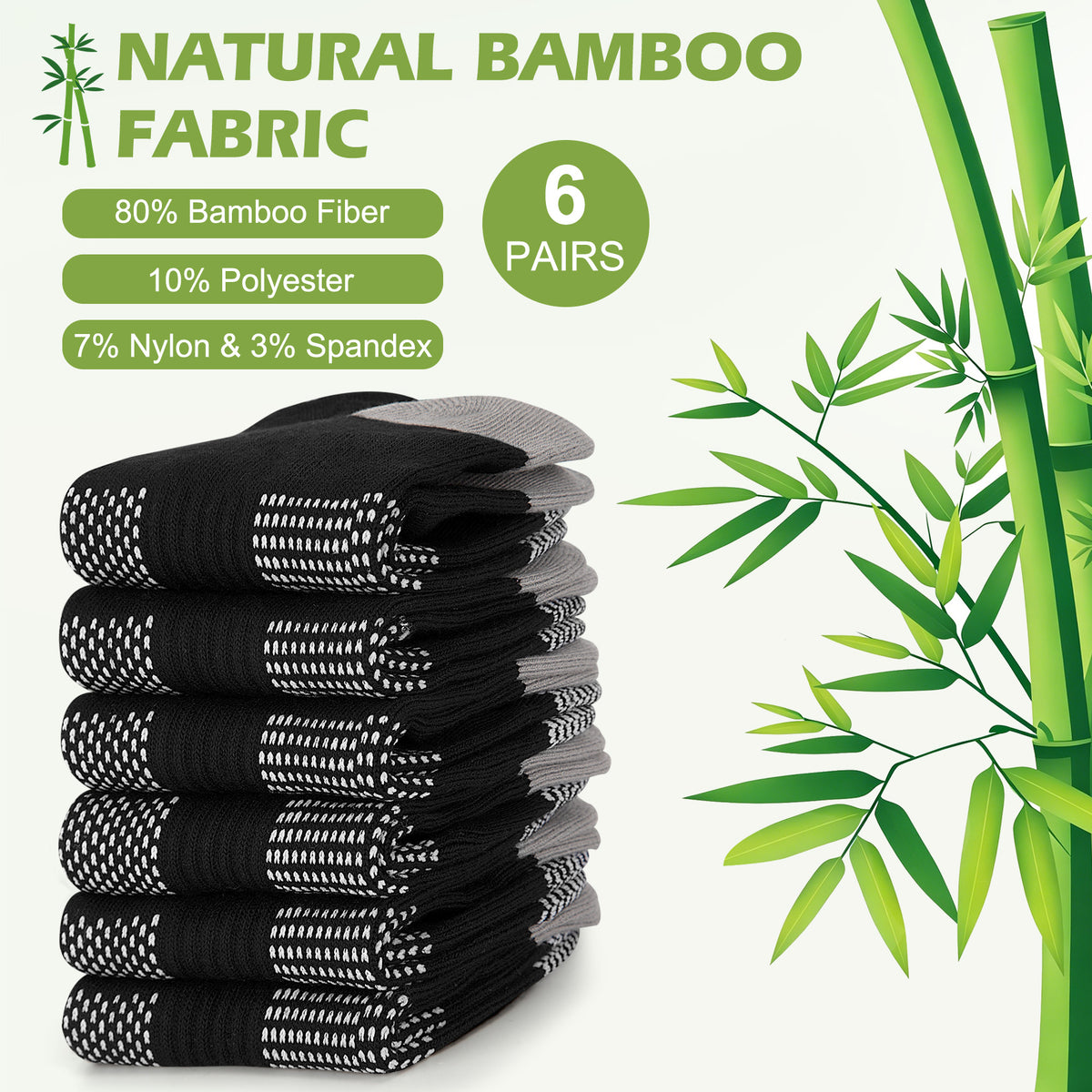 Justay Story 6 Pairs Bamboo Rayon Breathable Sports Low Cut Ankle Socks for Men
