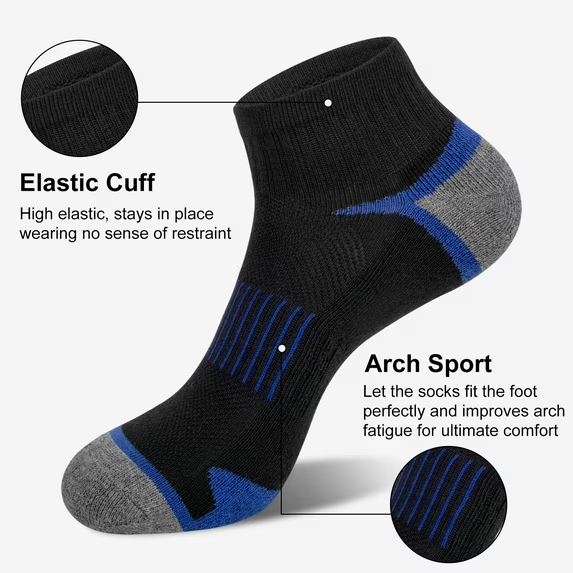 Justay Story 6 Pairs Mens Ankle Socks Cotton Low Cut Socks for men