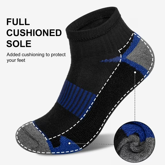 Justay Story 6 Pairs Mens Ankle Socks Cotton Low Cut Socks for men
