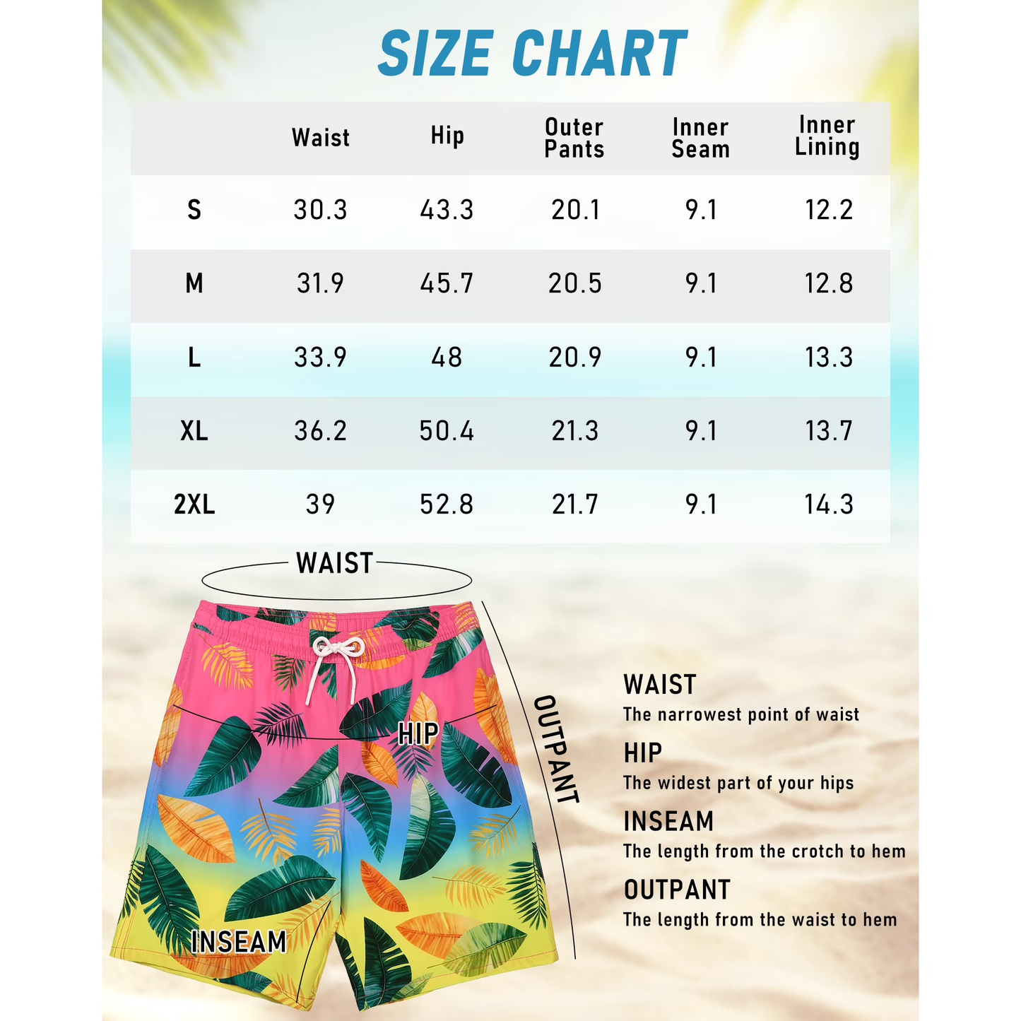 Justay Story Mens Swim Trunks 9" with 2 in 1 Compression Breathable Liner Zipper Pockets Quick Dry Swim Bathing Suit Summer Beach Hawaiian Shorts, Size S-2XL